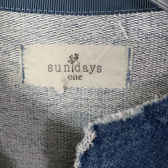 Sundaysnyc Blue Denim Snap Button Light Weight Jacket - Picture 2 of 4